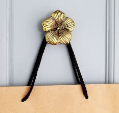 Modern Flower Aluminum Wall Hook In Golden Finish